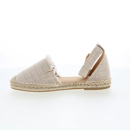 Minnetonka Prima 60650 Womens Beige Canvas Slip On Espadrille Flats Shoes