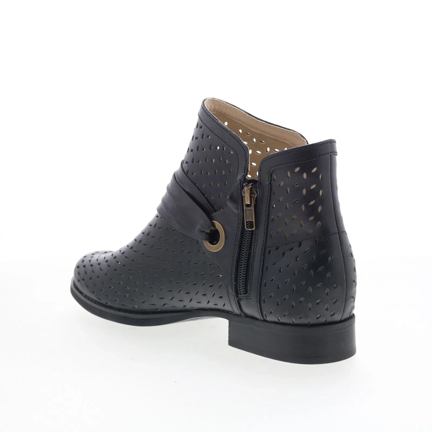 Spenco Priscilla Boot SP1093BLK Womens Black Leather Ankle & Booties Boots