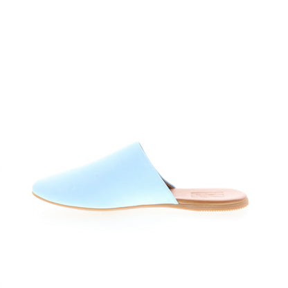 MIz Mooz Rachelle Womens Blue Leather Slip On Mule Flats Shoes
