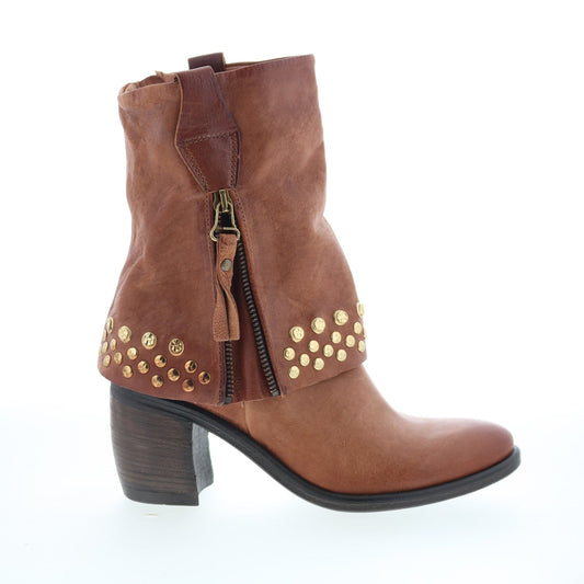 A.S. 98 Rayne Womens Brown Leather Zipper Ankle & Booties Boots
