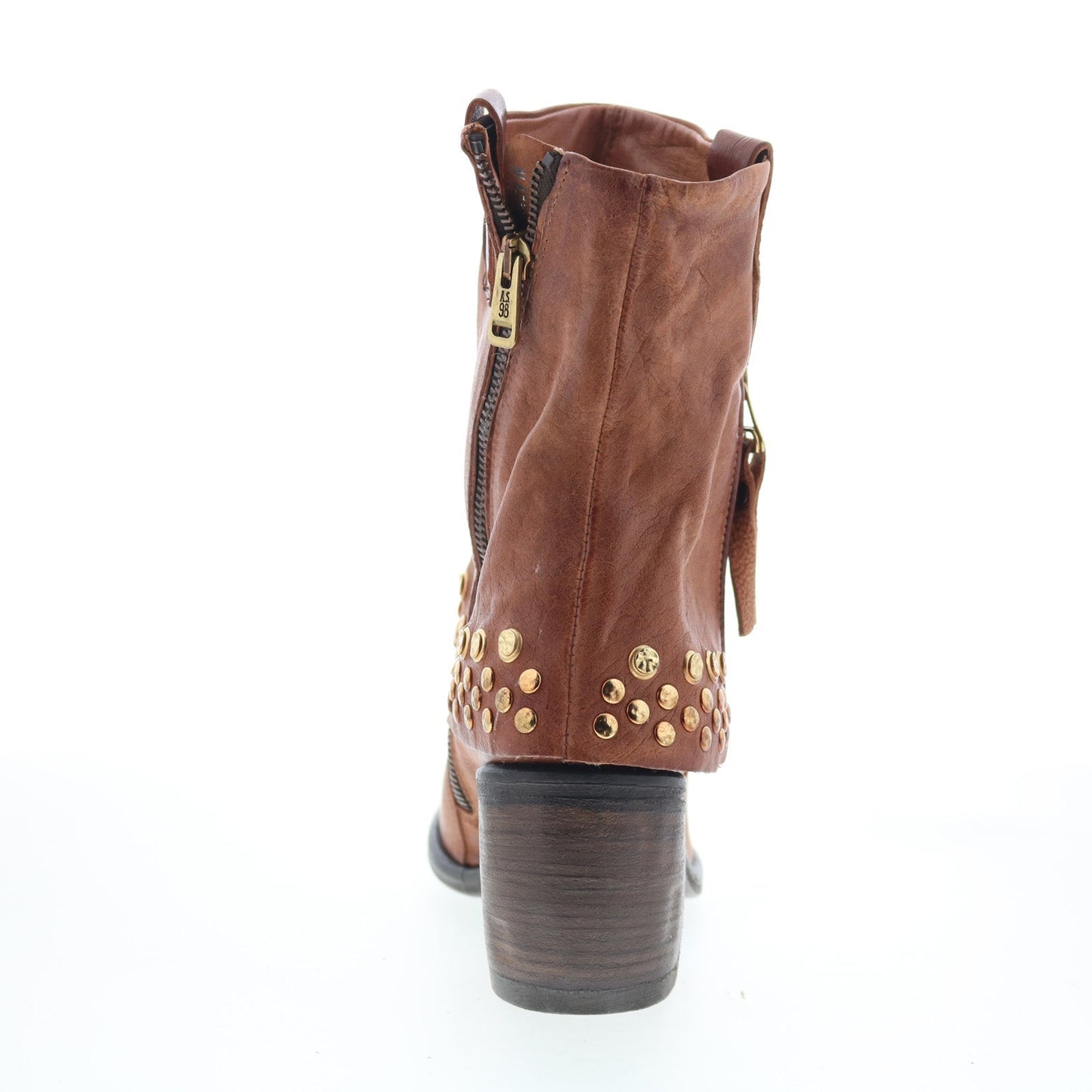 A.S. 98 Rayne Womens Brown Leather Zipper Ankle & Booties Boots