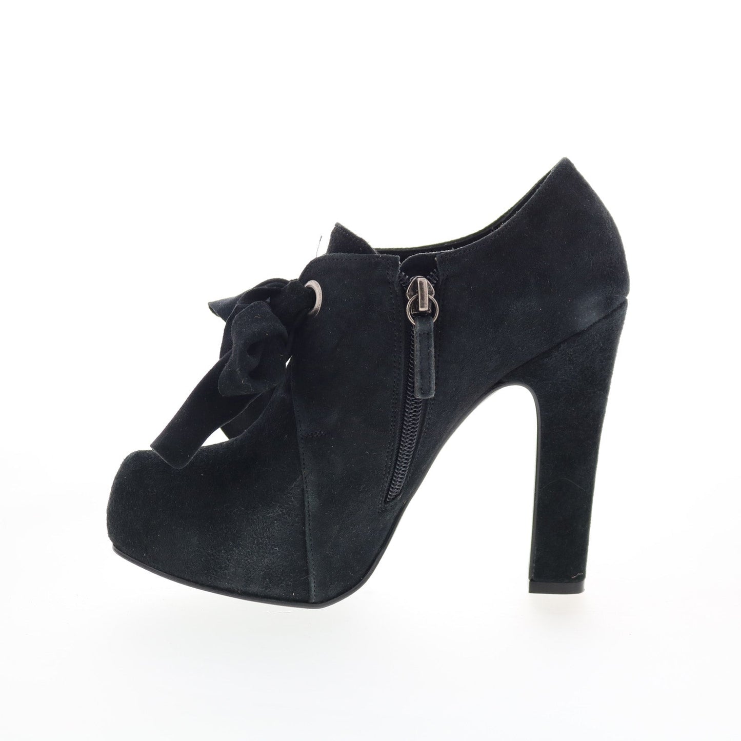 RD Company W-RD20 Womens Black Suede Zipper Pumps Heels Shoes