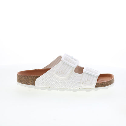 Miz Mooz Ruth Womens White Synthetic Slip On Slides Sandals Shoes