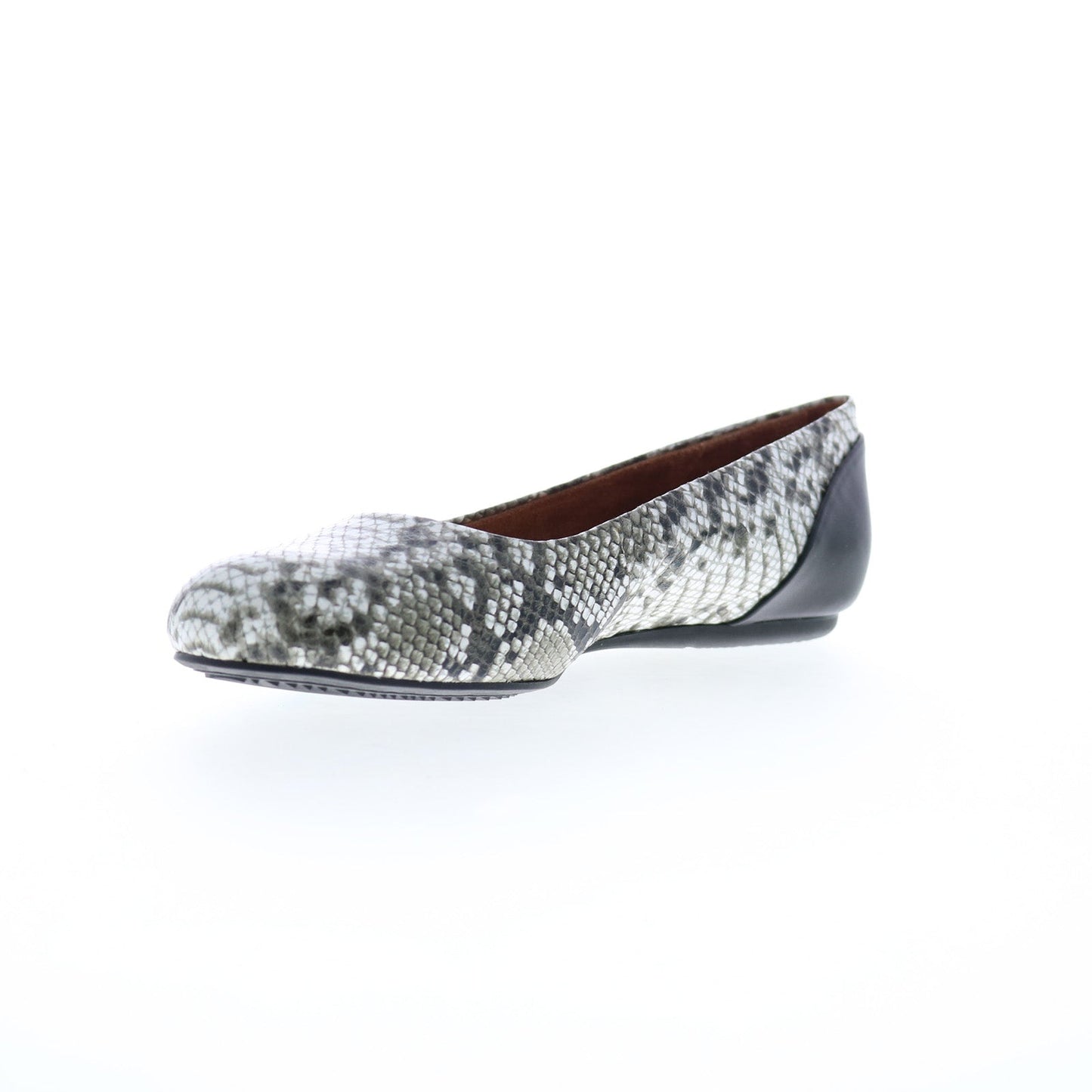 Softwalk Sonoma S1862-028 Womens Gray Narrow Leather Ballet Flats Shoes