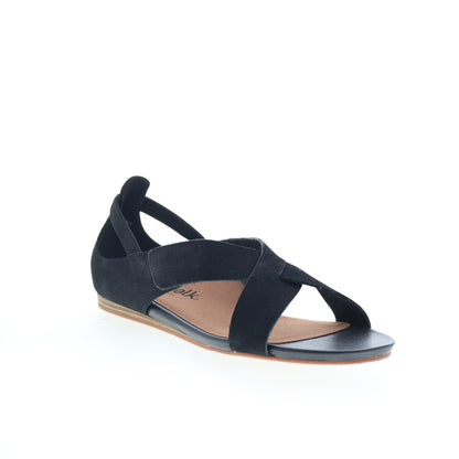 SoftWalk Camilla S1903-004 Womens Black Leather Strap Sandals Shoes