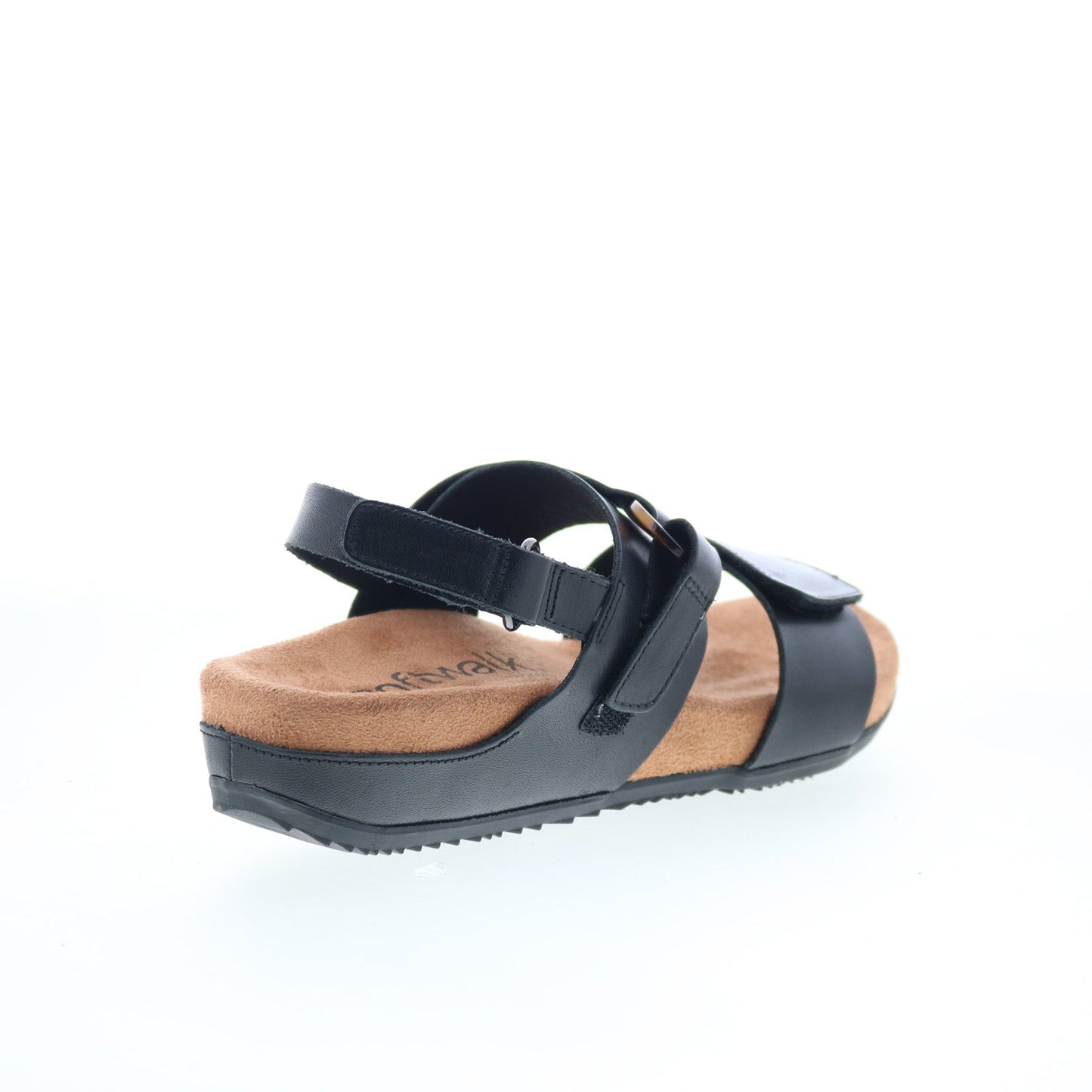 Softwalk Benissa S2001-001 Womens Black Leather Strap Sandals Shoes