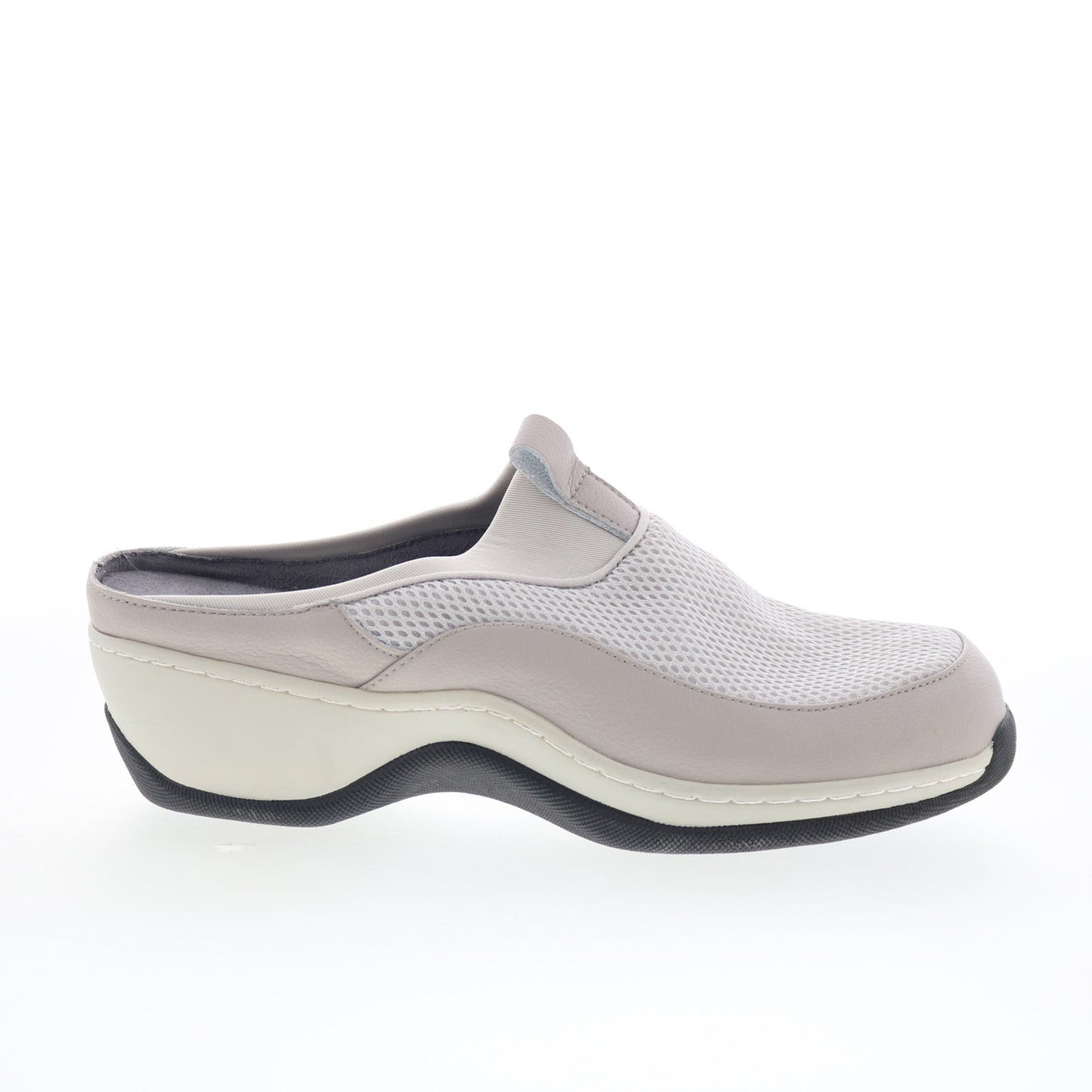 SoftWalk Aberdeen S2100-058 Womens Gray Leather Slip On Clog Flats Shoes