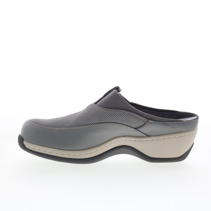 SoftWalk Aberdeen S2100-072 Womens Gray Leather Slip On Clog Flats Shoes