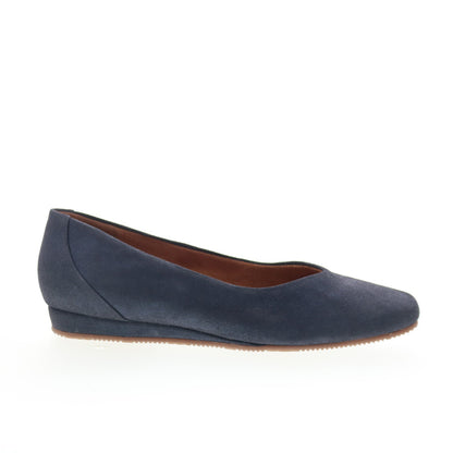SoftWalk Vellore S2162-410 Womens Blue Nubuck Slip On Ballet Flats Shoes