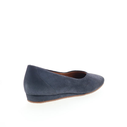 SoftWalk Vellore S2162-410 Womens Blue Nubuck Slip On Ballet Flats Shoes