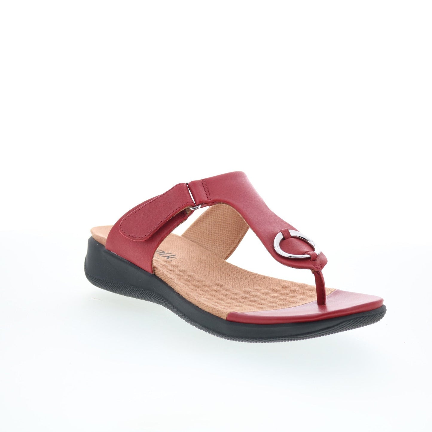 SoftWalk Talara S2215-601 Womens Red Leather Strap Thong Sandals Shoes
