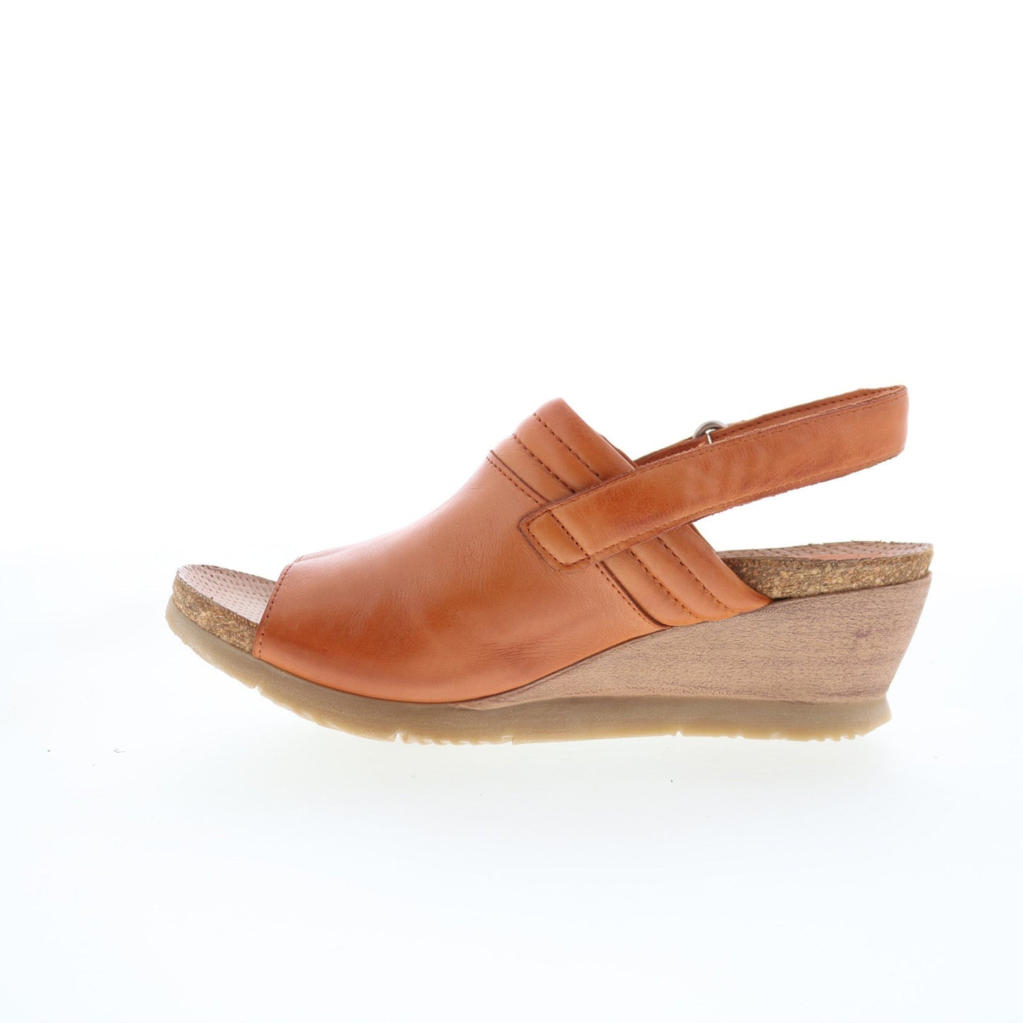 Miz Mooz Sabina Womens Brown Leather Strap Wedges Sandals Shoes