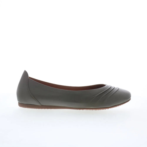 Softwalk Safi S2158-312 Womens Gray Leather Slip On Ballet Flats Shoes