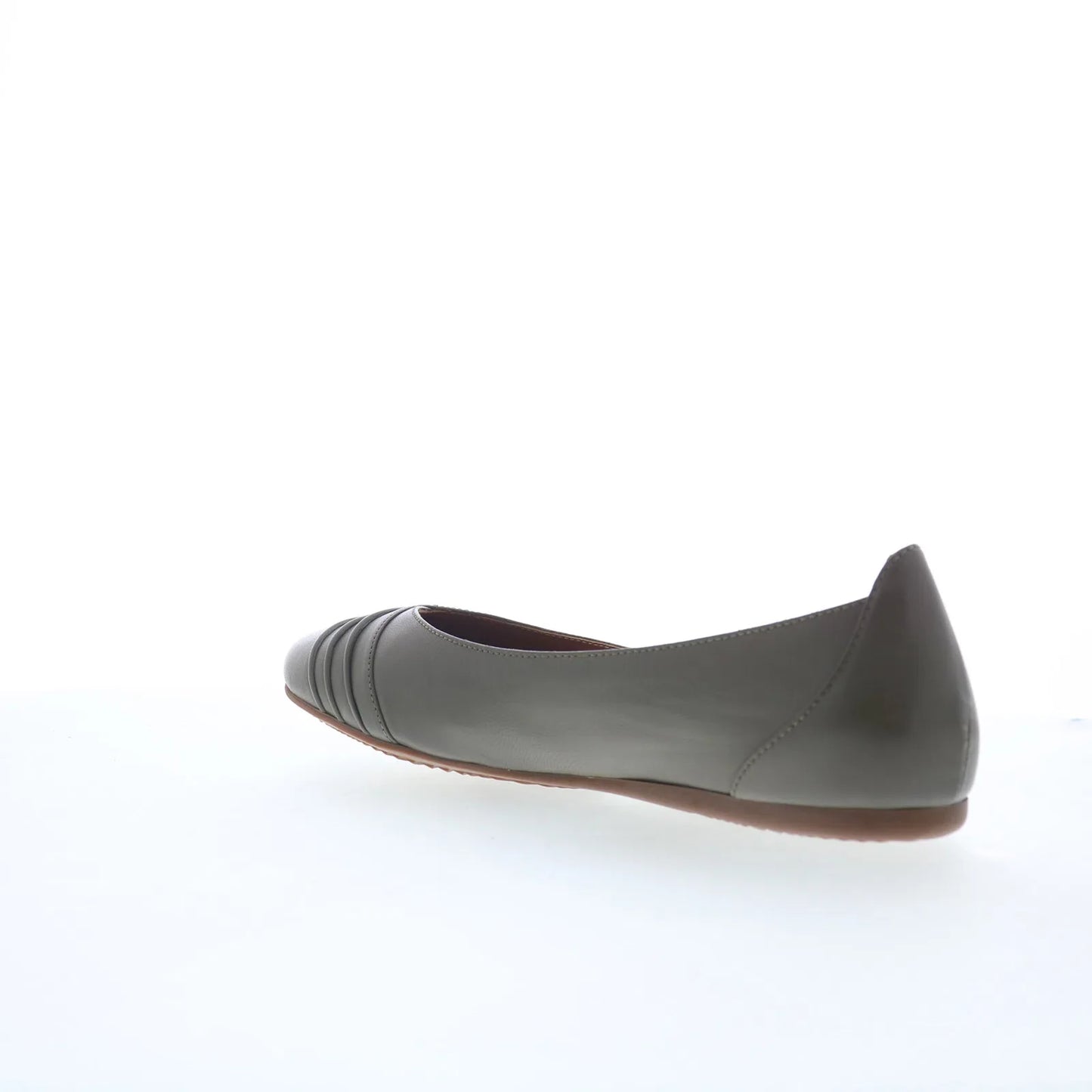 Softwalk Safi S2158-312 Womens Gray Leather Slip On Ballet Flats Shoes