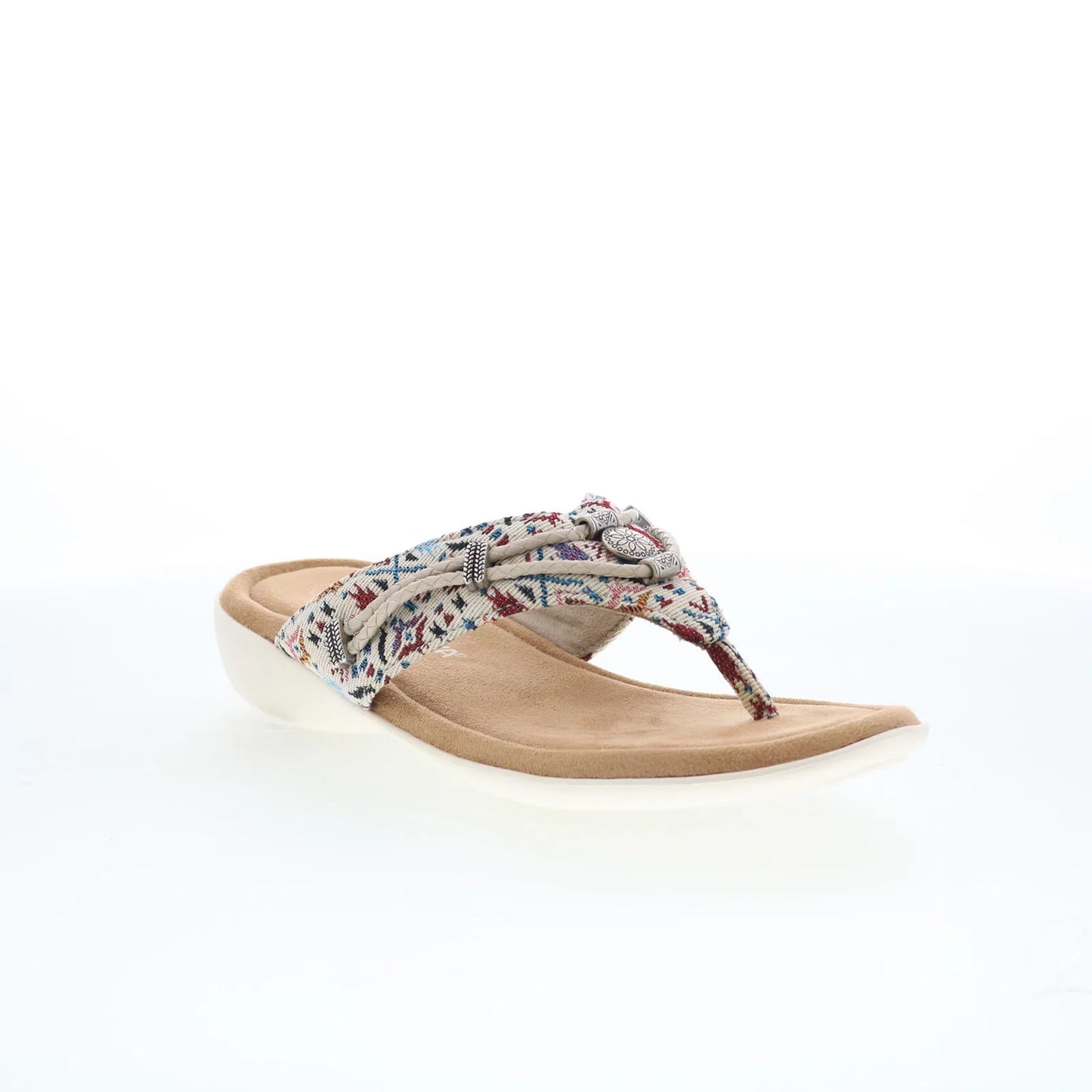 Minnetonka Silverthorne 360 504287 Womens Beige Flip-Flops Sandals Shoes