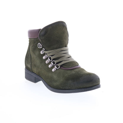 Miz Mooz Steffy Womens Green Suede Zipper Ankle & Booties Boots