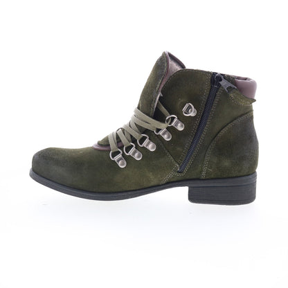 Miz Mooz Steffy Womens Green Suede Zipper Ankle & Booties Boots