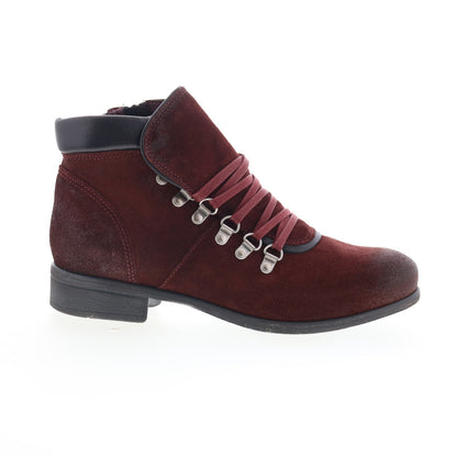 Miz Mooz Steffy Womens Red Suede Zipper Ankle & Booties Boots