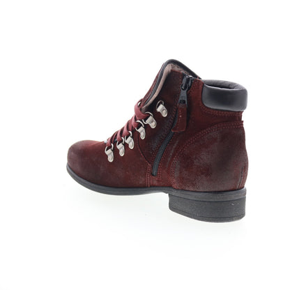 Miz Mooz Steffy Womens Red Suede Zipper Ankle & Booties Boots