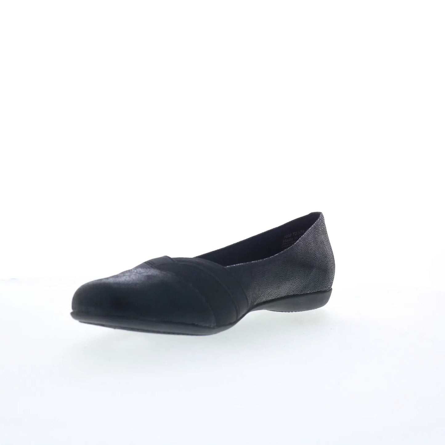 Trotters Stella T2374-014 Womens Black Synthetic Slip On Ballet Flats Shoes
