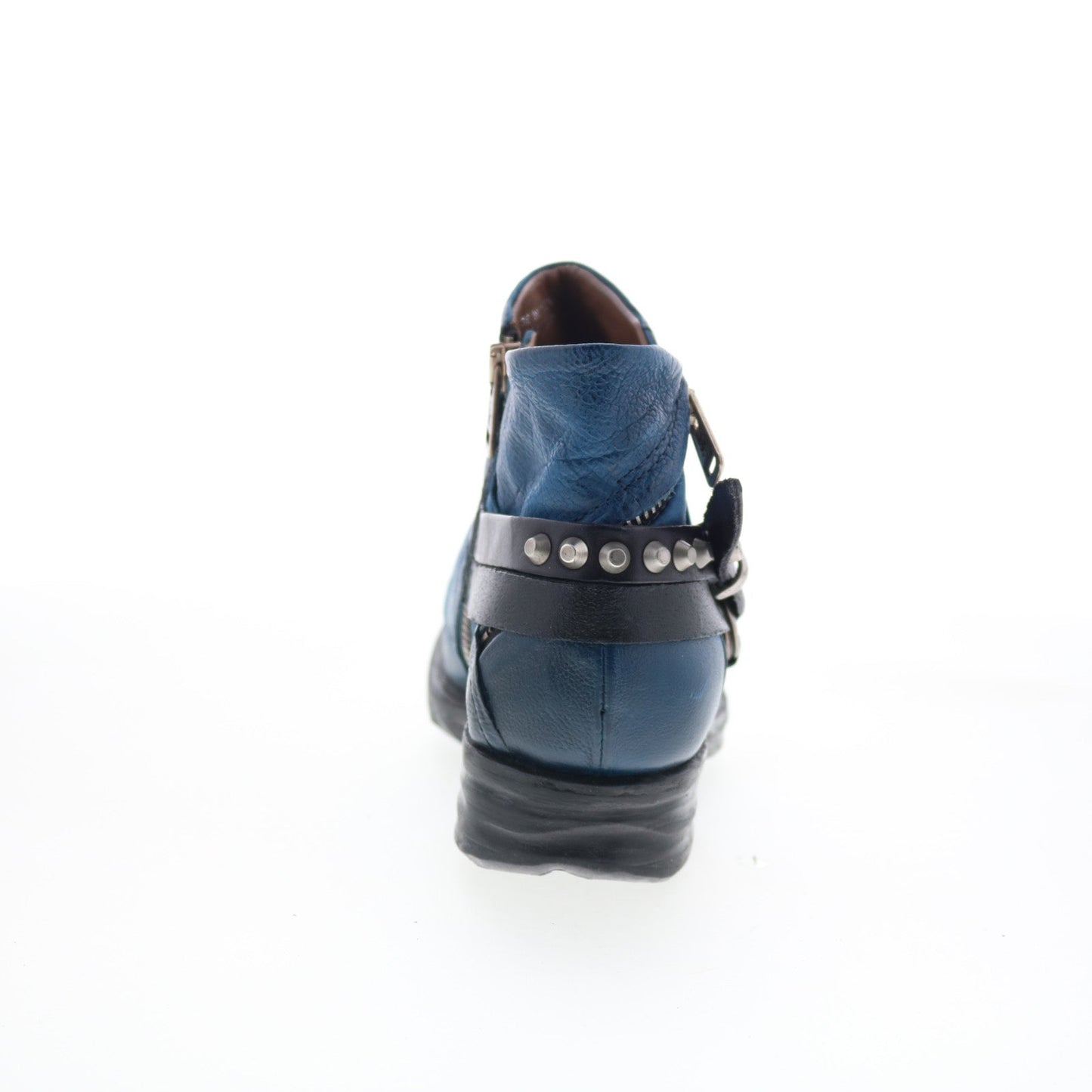 A.S. 98 Steve Womens Blue Leather Zipper Ankle & Booties Boots