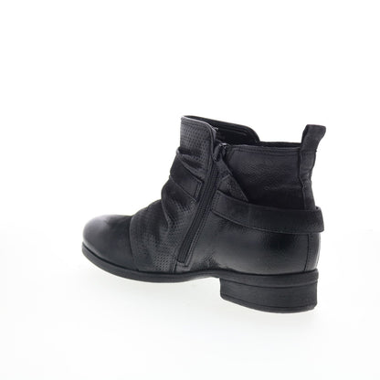 Miz Mooz Suzy Womens Black Leather Zipper Ankle & Booties Boots