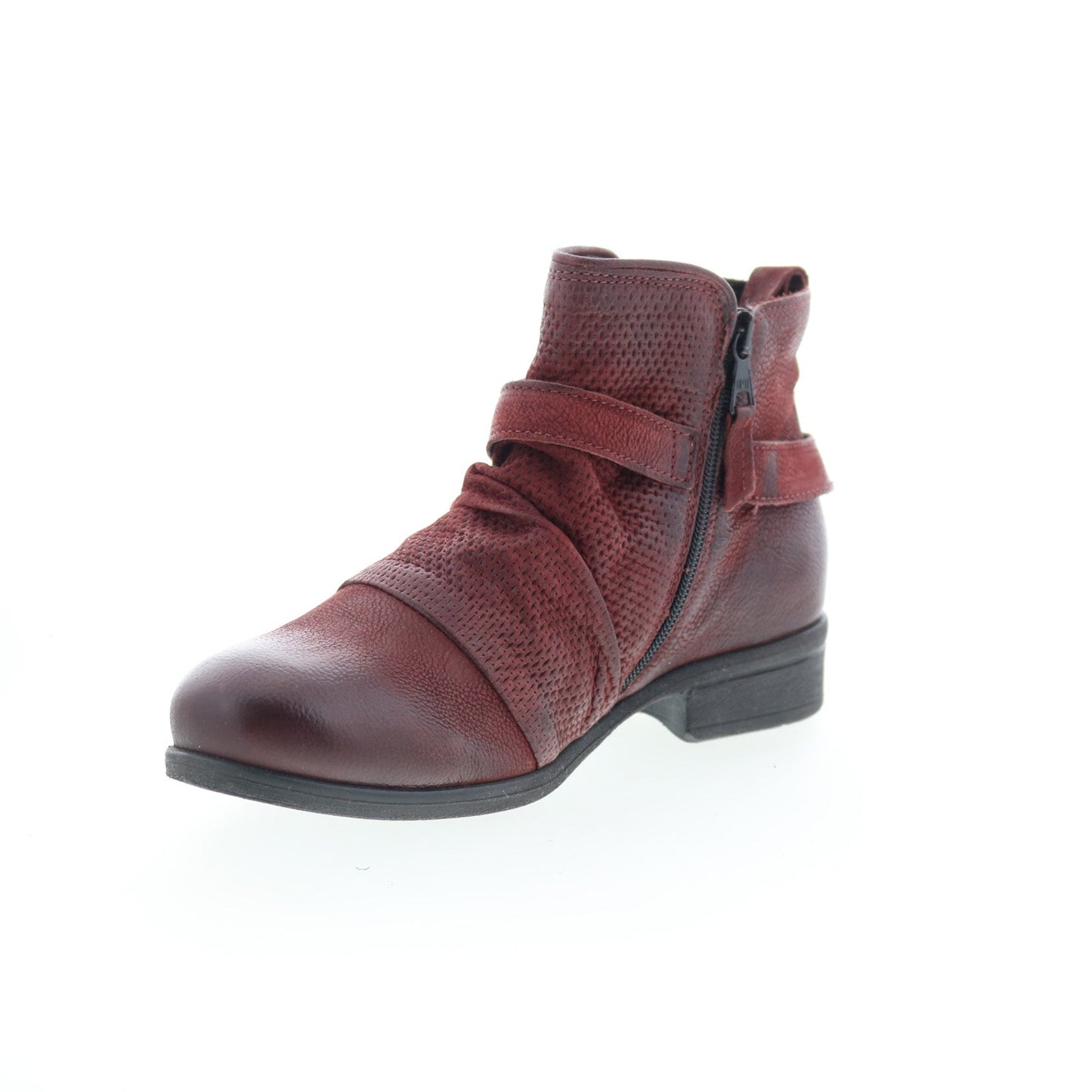 Miz Mooz Suzy Womens Burgundy Leather Zipper Ankle & Booties Boots