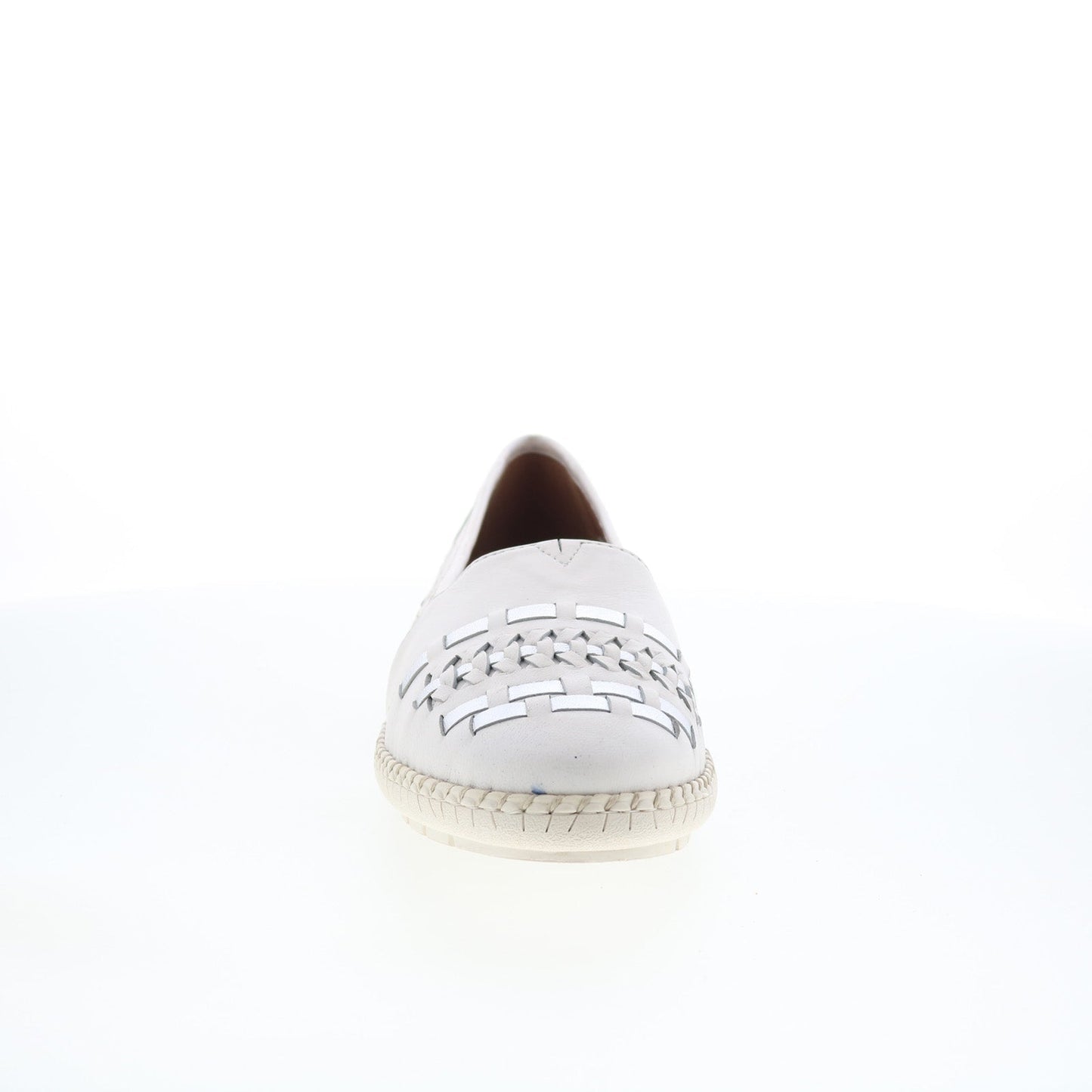 Trotters Rory T2209-102 Womens White Leather Slip On Loafer Flats Shoes