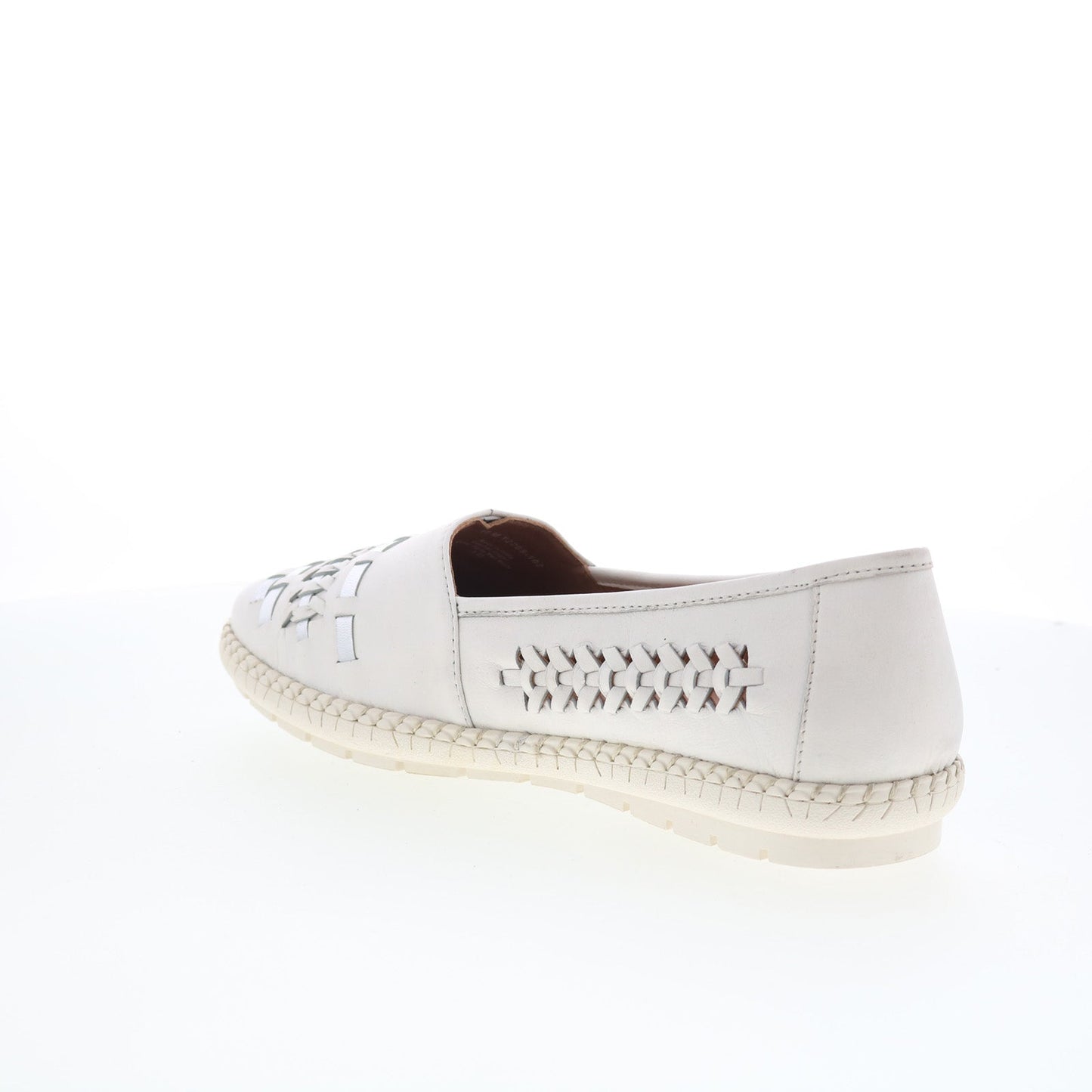 Trotters Rory T2209-102 Womens White Leather Slip On Loafer Flats Shoes