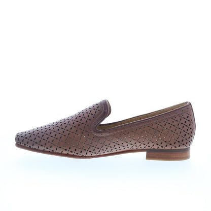 Trotters Ginger T2219-215 Womens Brown Leather Slip On Loafer Flats Shoes