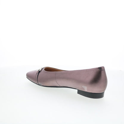 Trotters Harmony T2250-033 Womens Gray Leather Slip On Ballet Flats Shoes