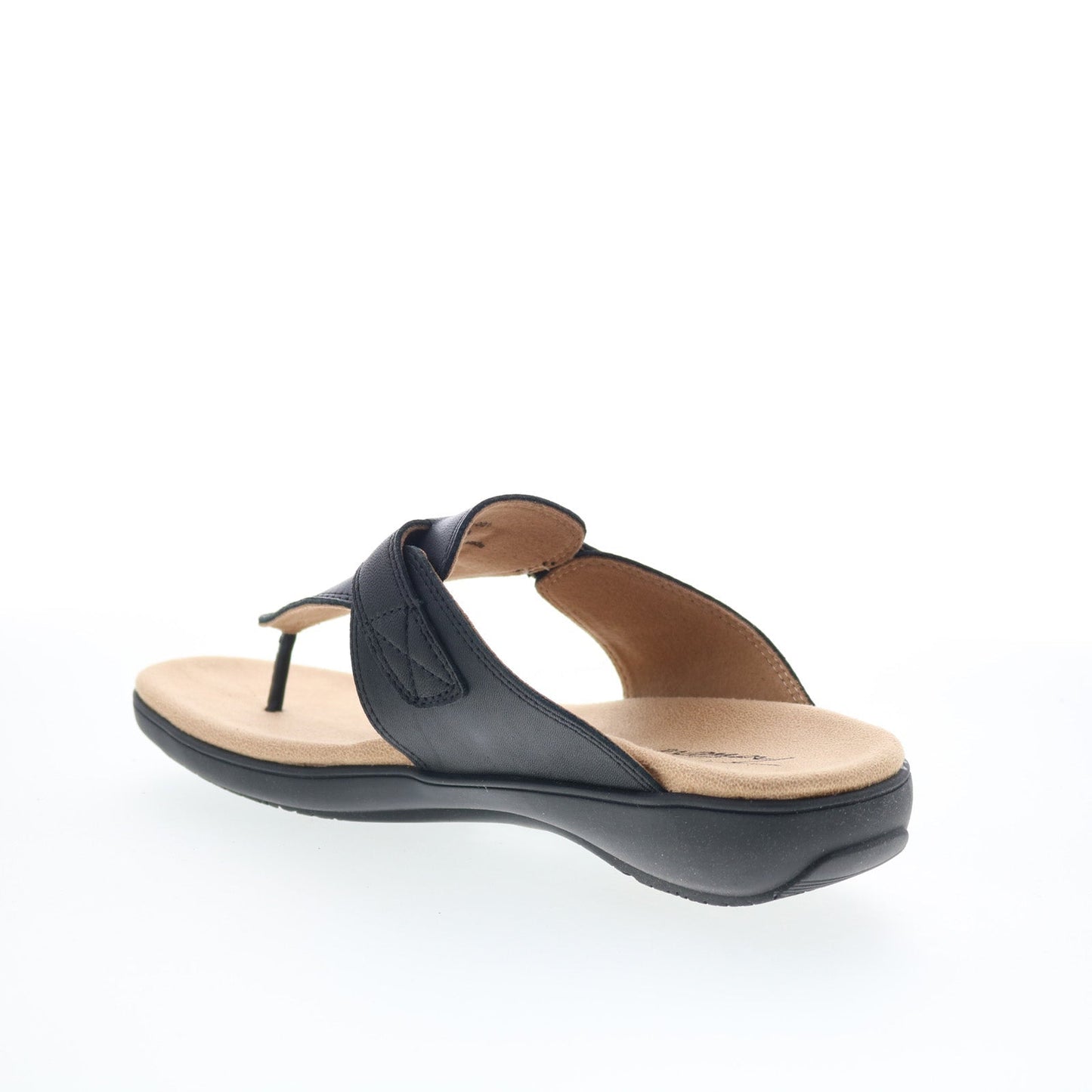 Trotters Robin T2317-001 Womens Black Leather Strap Thong Sandals Shoes