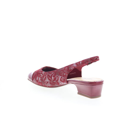 Trotters Dea T7001-644 Womens Red Suede Slip On Slingback Heels Shoes