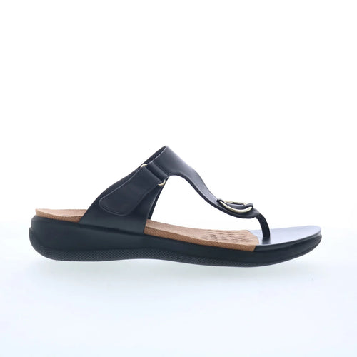 Softwalk Talara S2215-001 Womens Black Leather Strap Slides Sandals Shoes