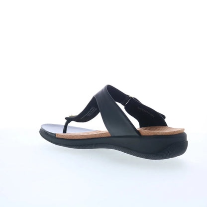 Softwalk Talara S2215-001 Womens Black Leather Strap Slides Sandals Shoes
