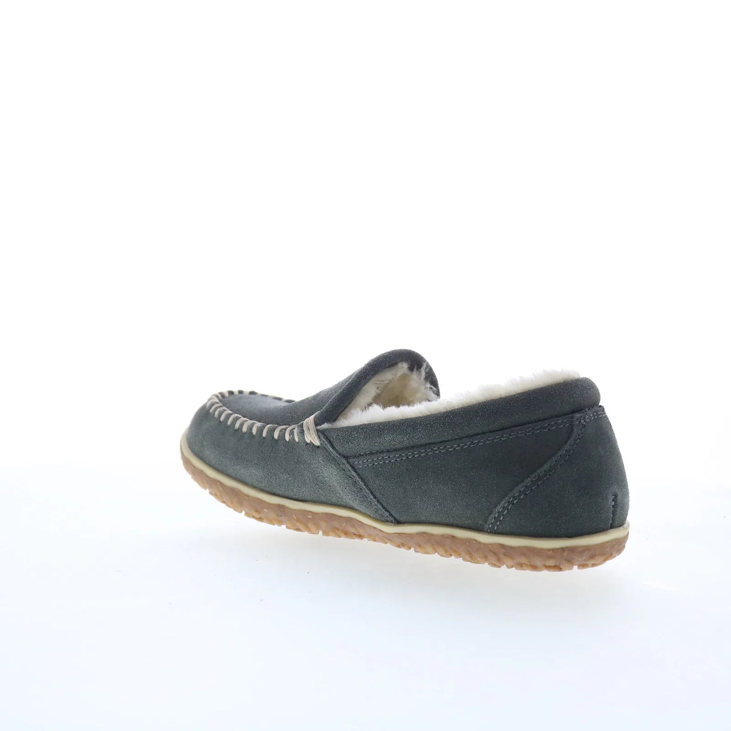 Minnetonka Tempe 40125H Womens Gray Suede Loafer Slippers Shoes