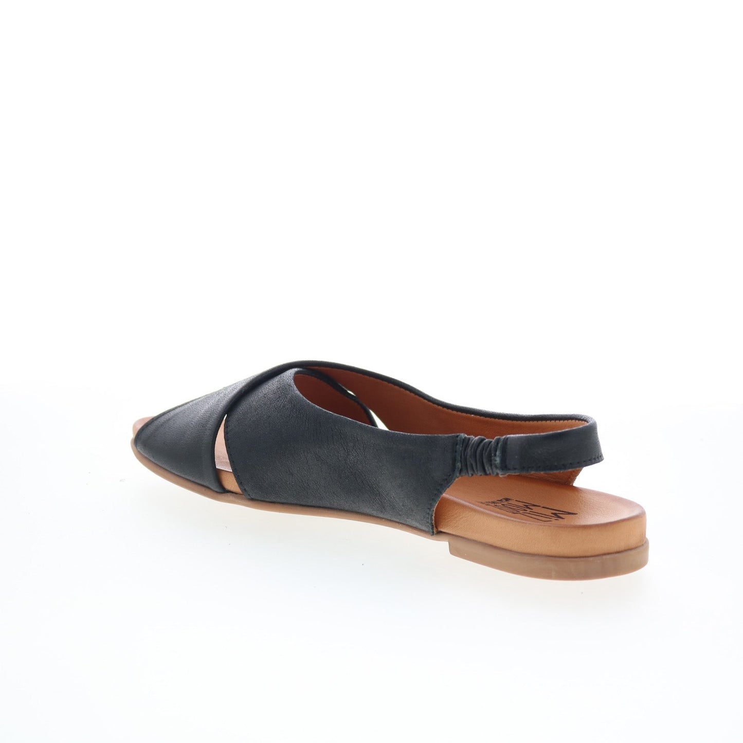 Miz Mooz Thayne Womens Black Leather Slip On Slingback Sandals Shoes