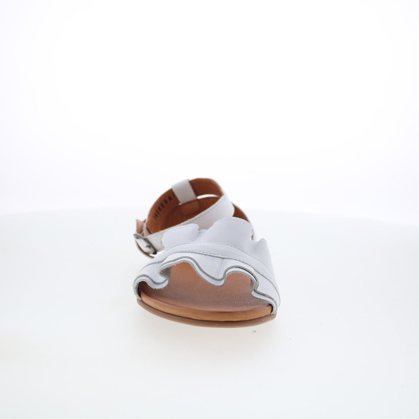 Miz Mooz Theresa Womens White Leather Hook & Loop Strap Sandals Shoes