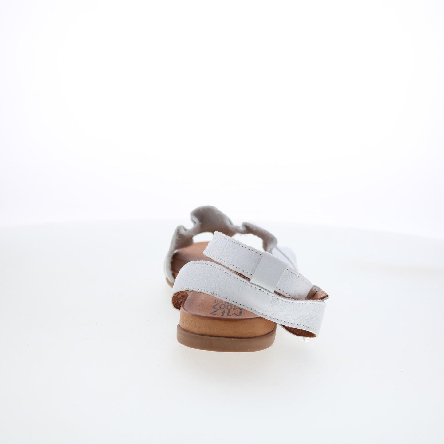 Miz Mooz Theresa Womens White Leather Hook & Loop Strap Sandals Shoes