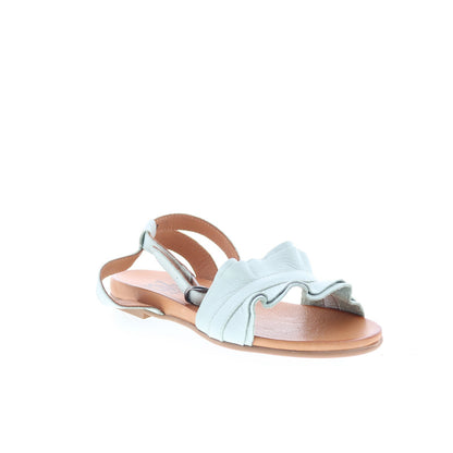 Miz Mooz Theresa Womens Green Leather Hook & Loop Strap Sandals Shoes