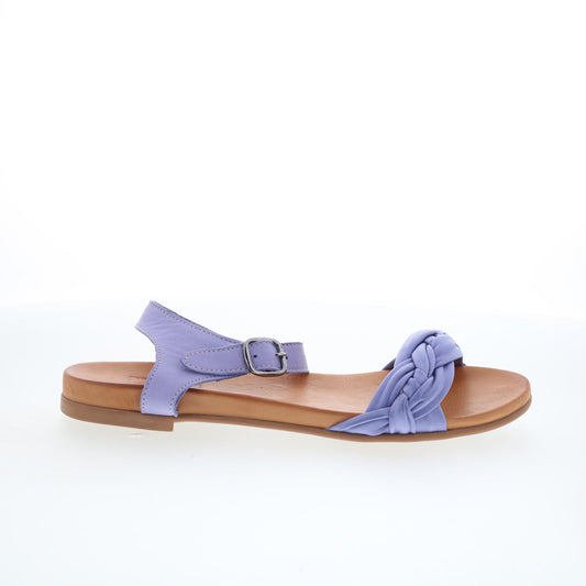 Miz Mooz Tommi Womens Purple Leather Hook & Loop Strap Flats Shoes