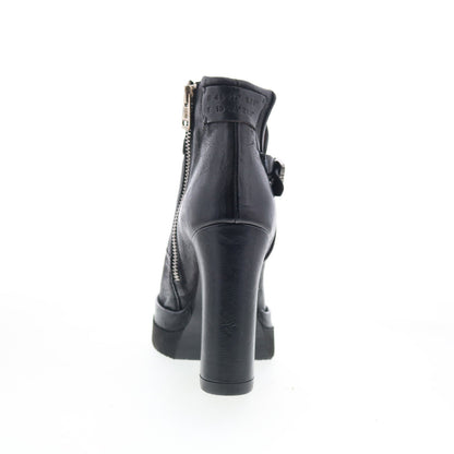 A.S. 98 Vinal Womens Black Leather Zipper Ankle & Booties Boots