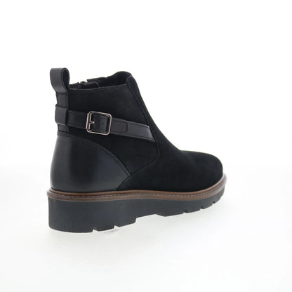 Softwalk Waneta S2370-003 Womens Black Leather Zipper Ankle & Booties Boots