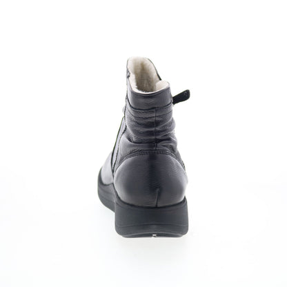 Strive Whitby WHITBY Womens Black Leather Zipper Casual Dress Boots