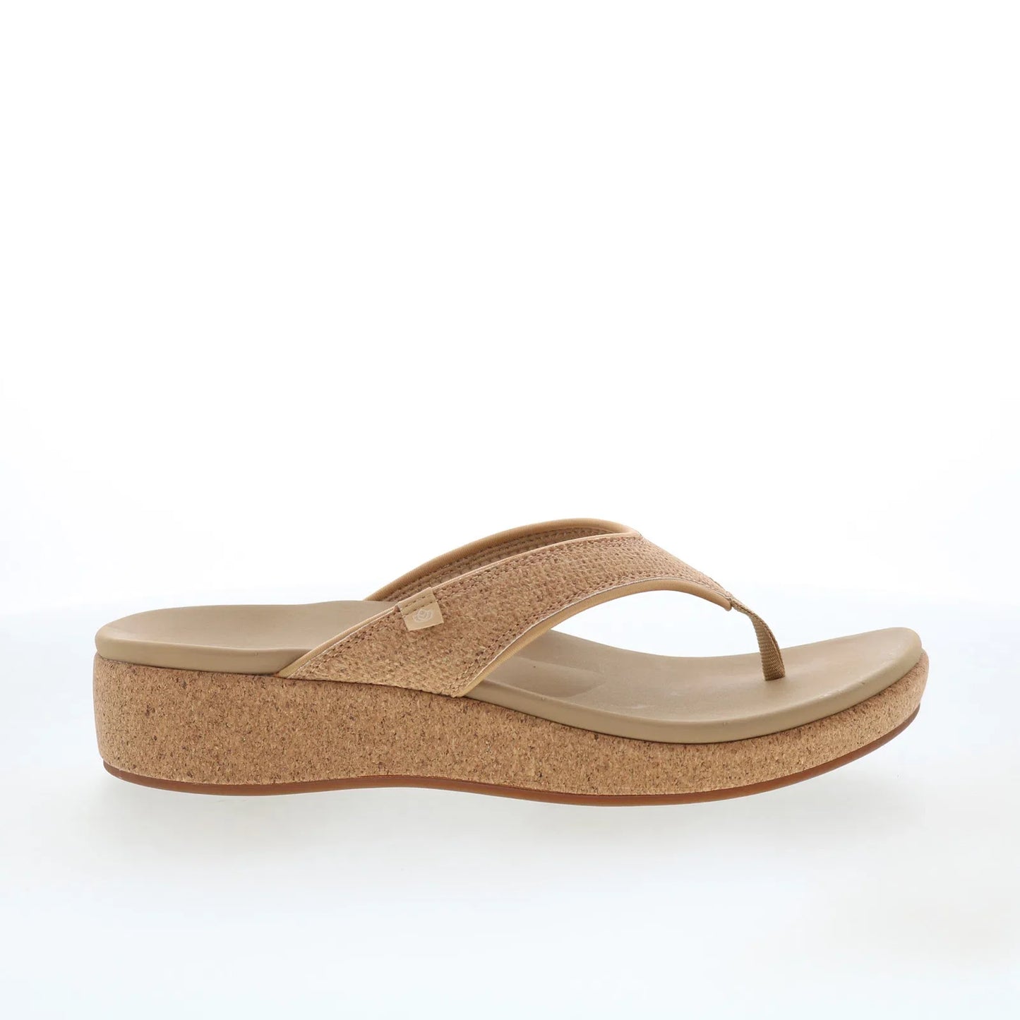 Spenco Willow Wedge SP1227CRK Womens Brown Canvas Flip-Flops Sandals Shoes