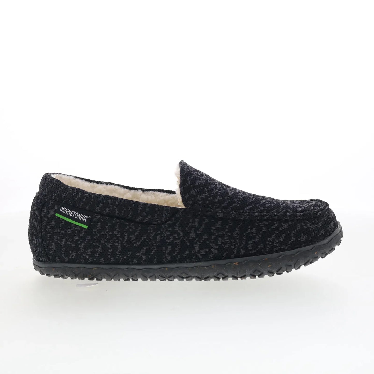 Minnetonka Eco Elm 4609 Womens Black Canvas Moccasin Slippers Shoes
