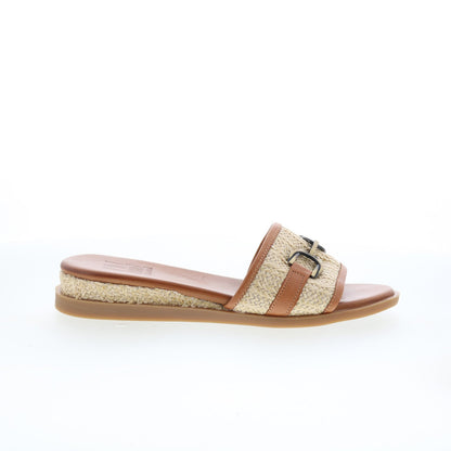 Miz Mooz Wrenn Womens Brown Synthetic Slip On Mule Flats Shoes