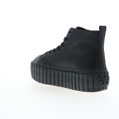 Diesel S-Hanami Mid W Womens Black Leather Lifestyle Sneakers Shoes