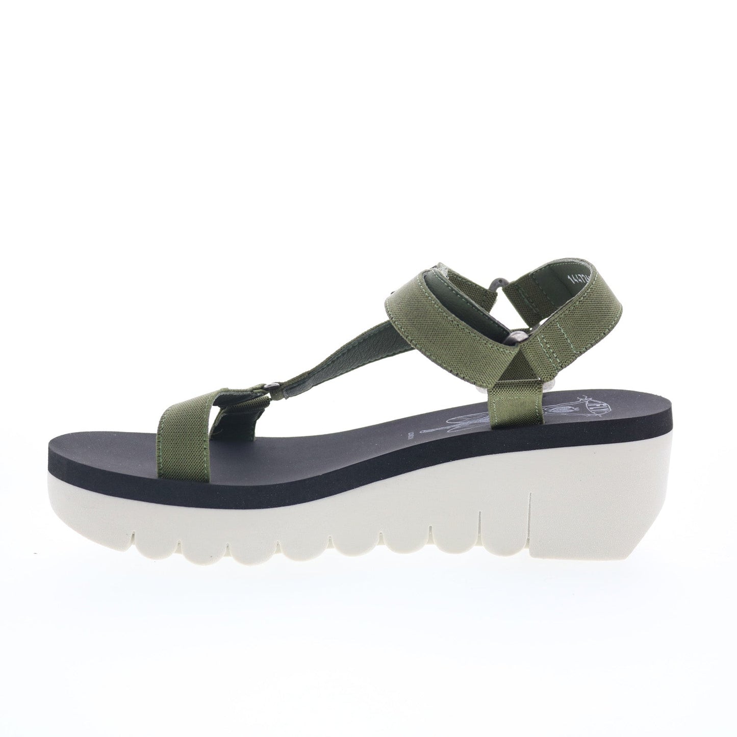 Fly London Yefa YEFA726FLY-006 Womens Green Leather Platform Sandals Shoes
