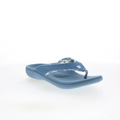 Spenco Yumi Bokeh SP1069BLS Womens Blue Wide Flip-Flops Sandals Shoes